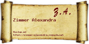 Zimmer Alexandra névjegykártya